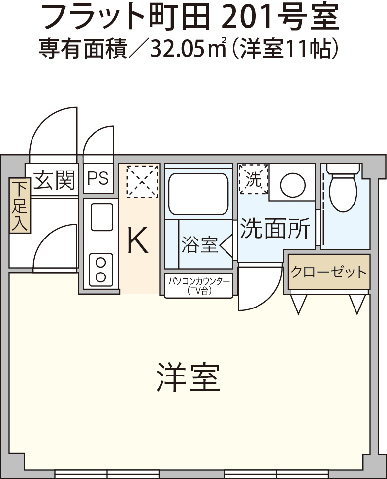 1Kの間取り図